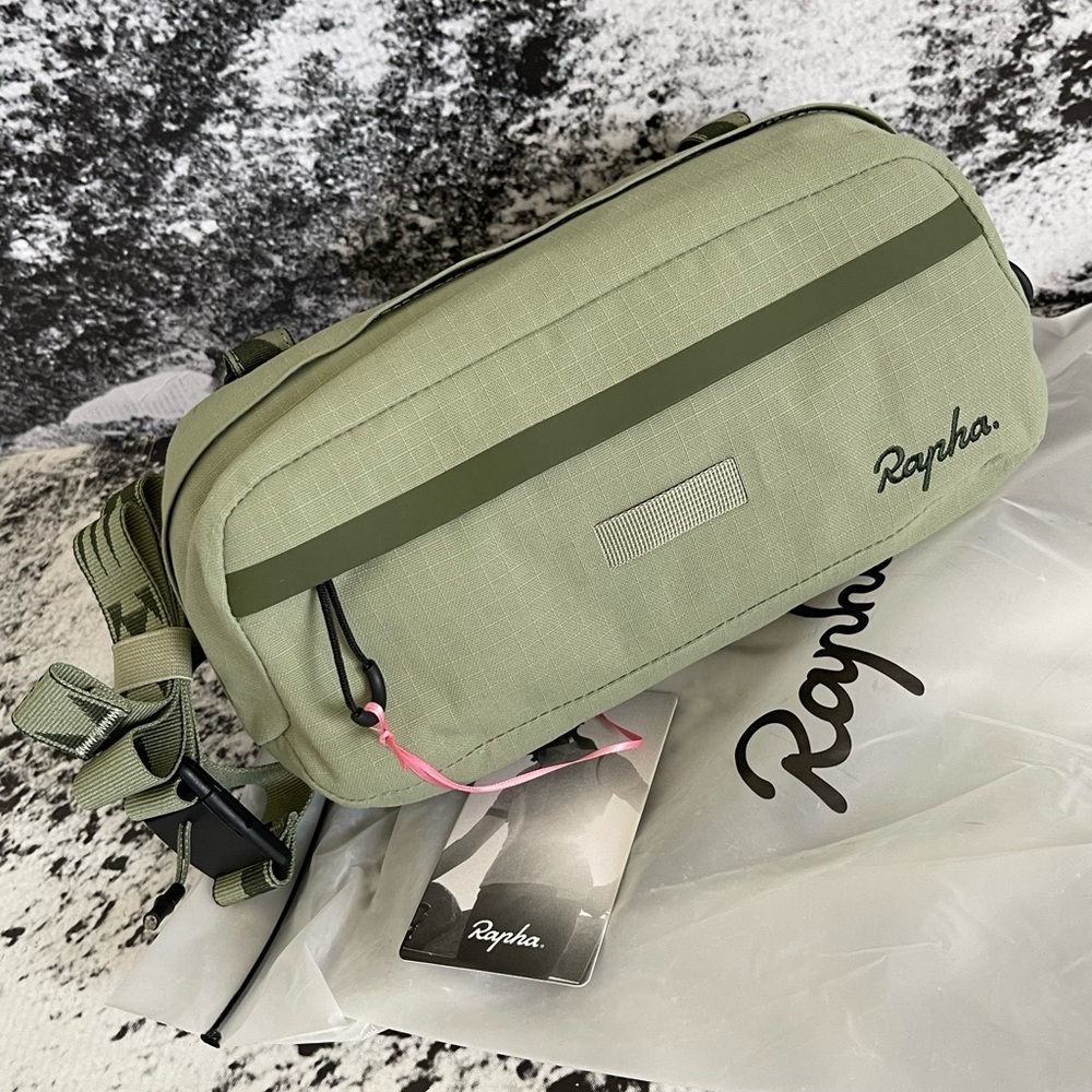 (new+tag) Rapha 2-in-1 bar bag / shoulder sling pack washed green
